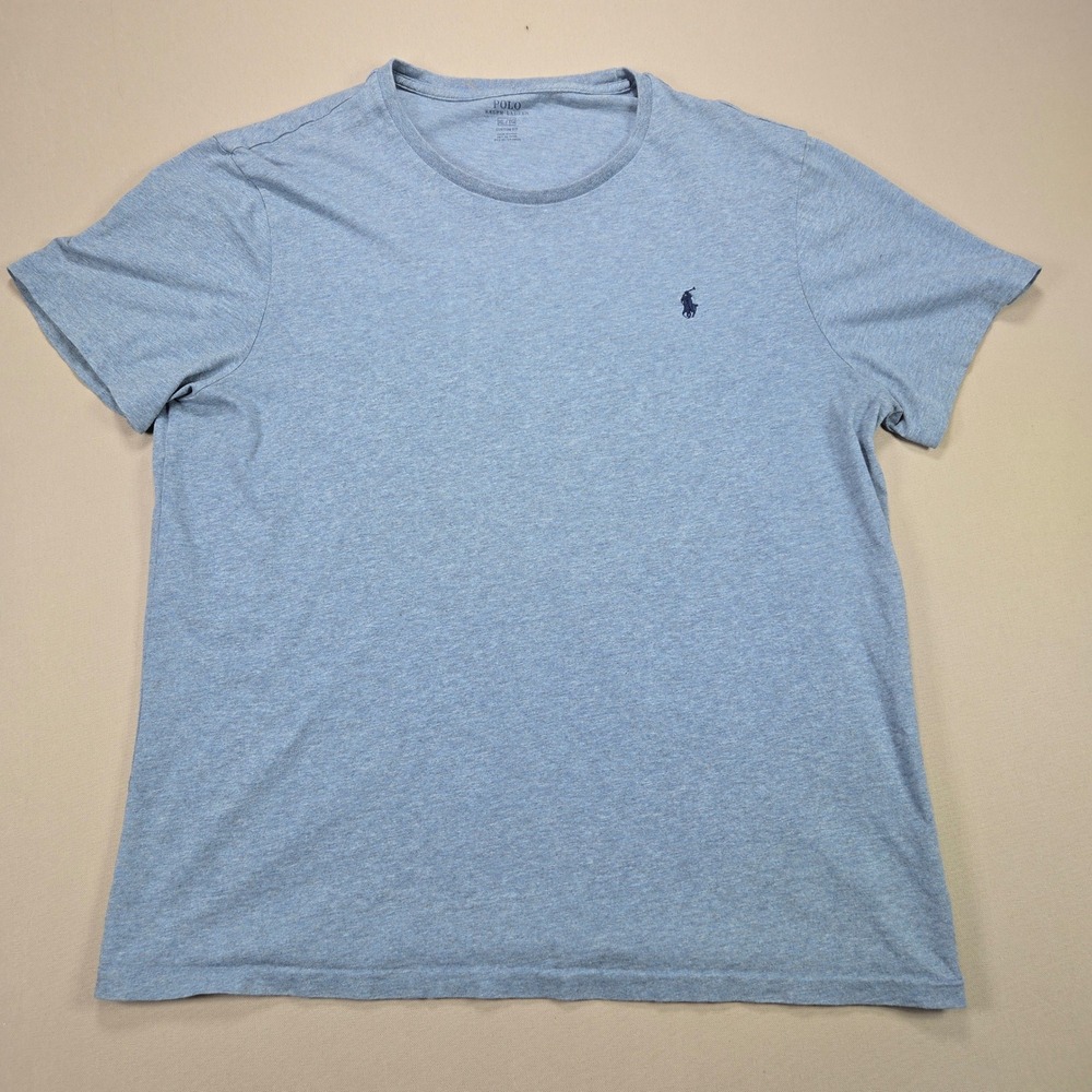 Polo Ralph Lauren‎ Custom Fit TShirt Mens XL Blue Heathered Short Sleeve